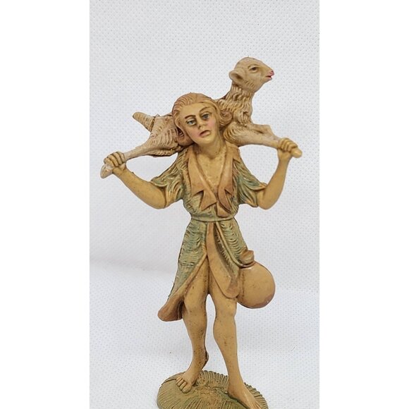 Vintage Fontanini Nativity Shepherd Boy Holding Sheep – Italian-Made Collectible - Picture 2 of 12